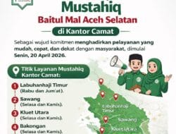 Baitul Mal Aceh Selatan Tetapkan Jadwal Layanan Mustahik di Kantor Camat