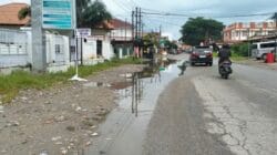Air Menggenang di Lintas Blangpidie – T. Tuan, Warga Minta Intansi Terkait Segara Perbaiki