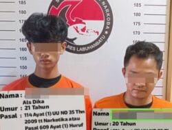 Transaksi Sabu, Satnarkoba Polres Labuhanbatu Amankan 2 Pengedar
