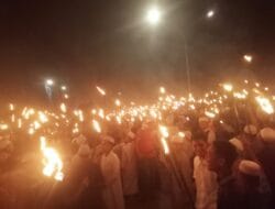 Sambut Tahun Baru Islam, Ribuan Masyarakat Pawai Obor, Bupati Madina: Lawan Narkoba Mulai dari Rumah