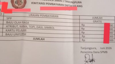 SMKN 1 Tanjung Pura Diduga Pungut Rp535 Ribu dalam Proses SPMB