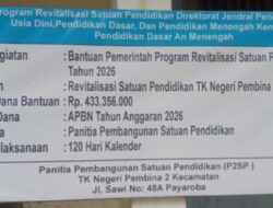 Anggaran Revitalisasi TK Negeri Pembina II Senilai Rp433 Juta Disorot, Kesesuaian Pekerjaan Dipertanyakan