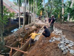 Pembuatan Rangka Talut Dimulai, Pembukaan Badan Jalan TMMD ke-129 Kodim 0107/Aceh Selatan Terus Dipacu