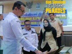 Bupati Labusel Buka Sosialisasi dan Simulasi E-Voting Pilkades di Aula Bapelitbang