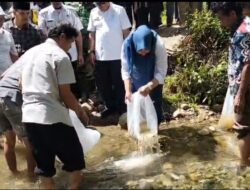 Wabup Madina Ajak Warga Lestarikan Lubuk Larangan Lewat Penaburan Benih Ikan