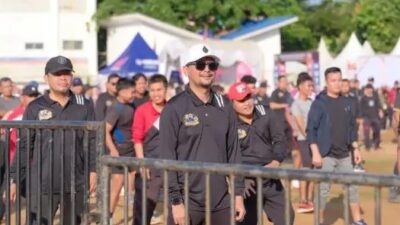 Bupati Labusel Ikuti Senam Bersama Ribuan Masyarakat di Lapangan SBB Kotapinang