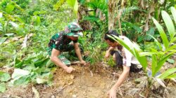 Kemanunggalan TNI-Rakyat Hijaukan Desa, Satgas TMMD ke-129 Kodim 0107/Aceh Selatan Awali Penanaman 200 Pohon