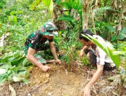 Kemanunggalan TNI-Rakyat Hijaukan Desa, Satgas TMMD ke-129 Kodim 0107/Aceh Selatan Awali Penanaman 200 Pohon